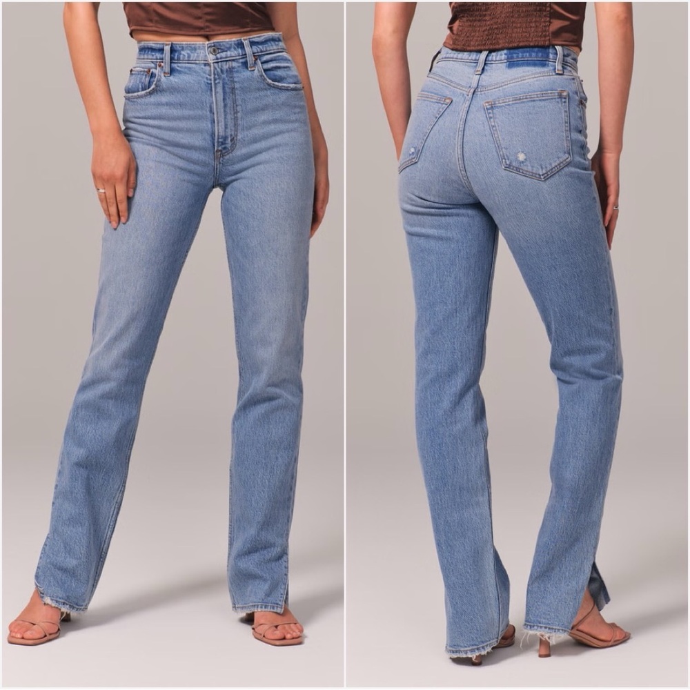 Abercrombie & Fitch • ultra high rise 90s straight with vent hem sz 30 / 10S